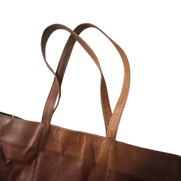 Vintage Boulder Ridge Full Grain Cowhide Leather Large Brown Tote Shoulder Bag - Picture 9 of 14